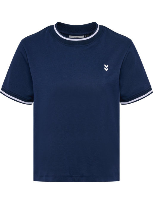 hmlPULSE RETRO W T-SHIRT S/S, DRESS BLUES, packshot