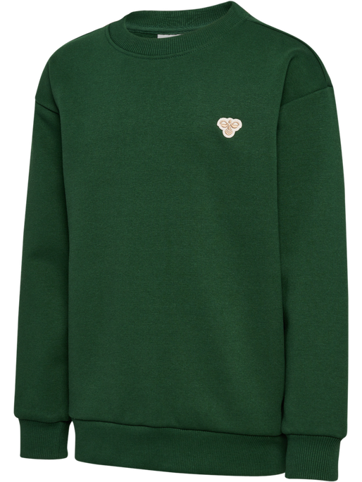hmlJR LOOSE CREWNECK BEE, DARK GREEN, packshot