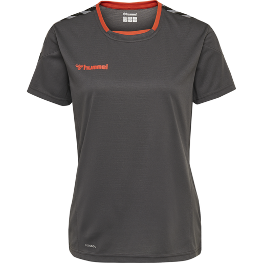 hmlAUTHENTIC POLY JERSEY WOMAN S/S, ASPHALT, packshot