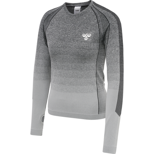 hmlGG12 TRAINING SEAMLESS L/S WOMAN, BLACK MELANGE, packshot
