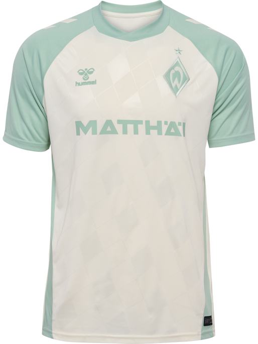 WER 24/25 AWAY JERSEY S/S, MARSHMELLOW/SILT GREEN, packshot