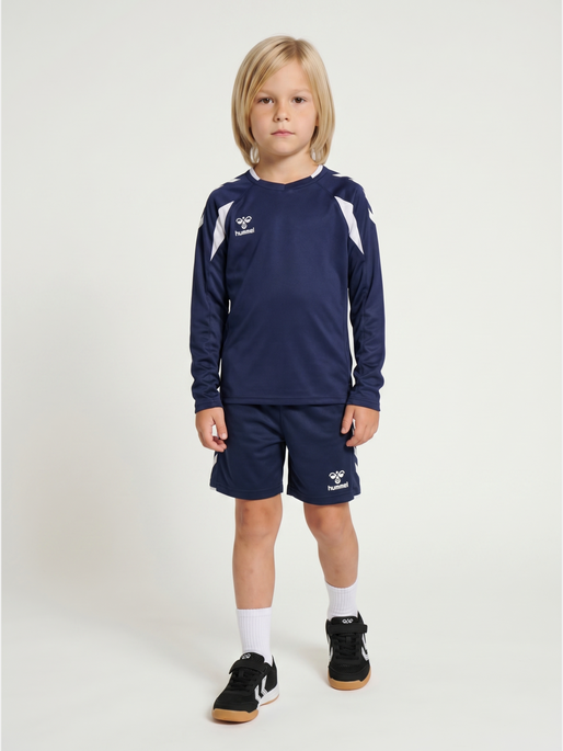 hmlCORE 2.0 TRAINING SHORTS KIDS, MARINE/WHITE, model