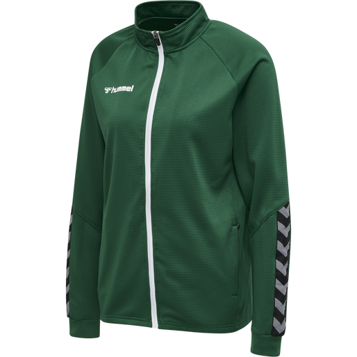 hmlAUTHENTIC WOMEN POLY ZIP JACKET, EVERGREEN, packshot