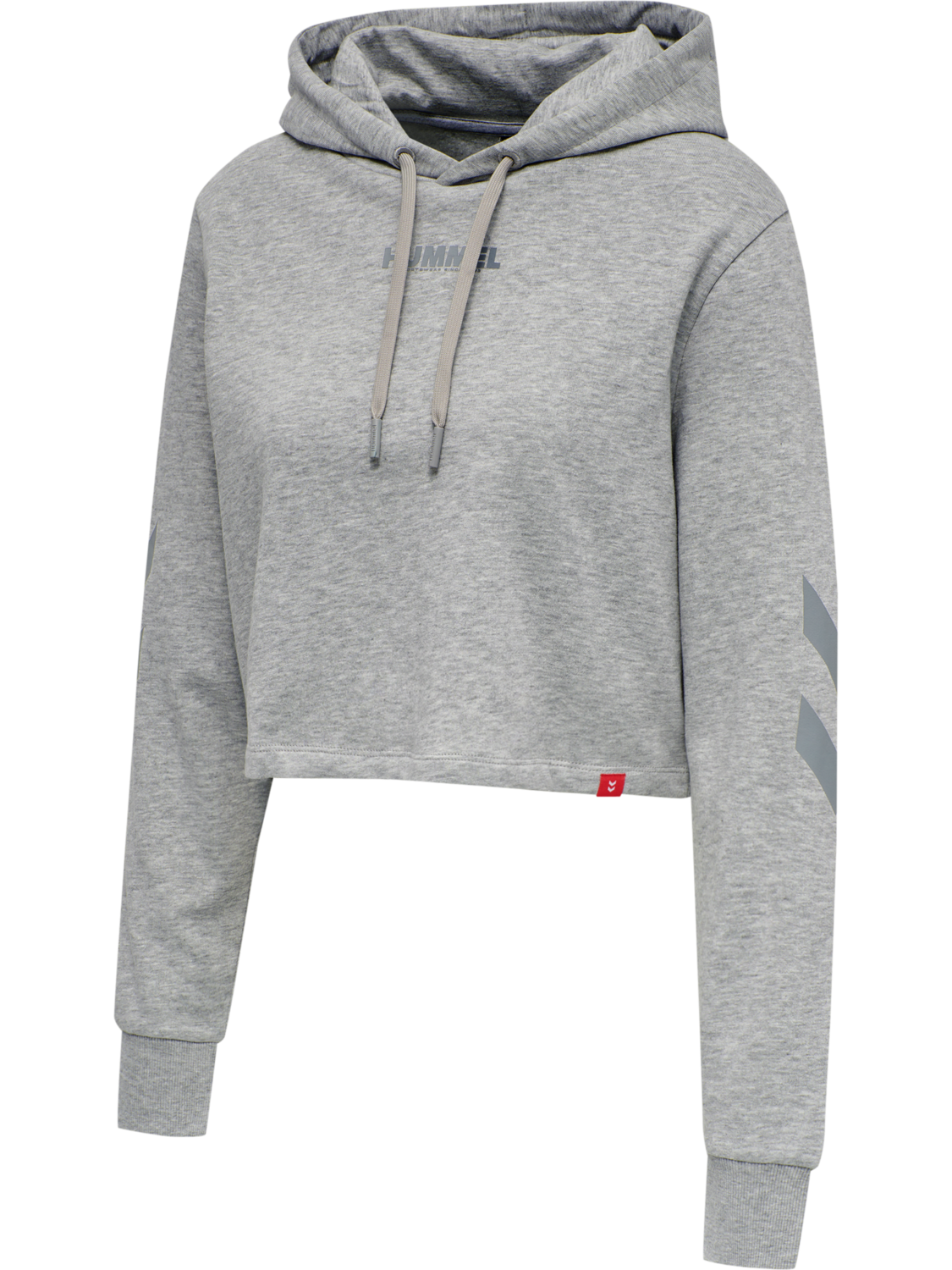 hmlLEGACY WOMAN CROPPED HOODIE, GREY MELANGE, packshot