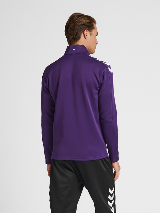 hmlCORE XK POLY ZIP SWEAT, ACAI, model