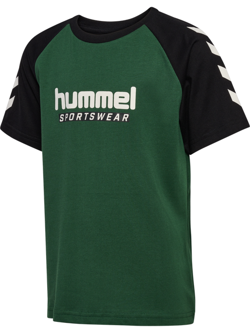 hmlJR LOGO T-SHIRT S/S, DARK GREEN, packshot