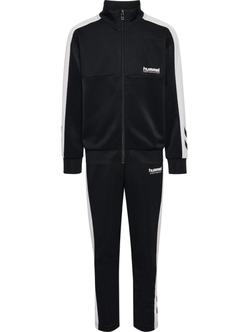hmlJR COLORBLOCK TRACKSUIT, BLACK, packshot