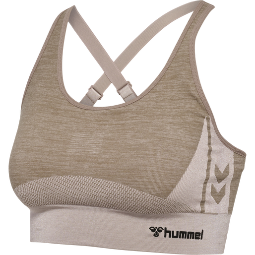 hmlCLEA SEAMLESS  SPORTS TOP, CHATEAU GRAY/DRIFTWOOD MELANGE, packshot
