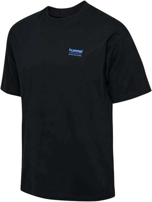 hmlLOOSE T-SHIRT S/S HSW FOOTBALL, BLACK, packshot