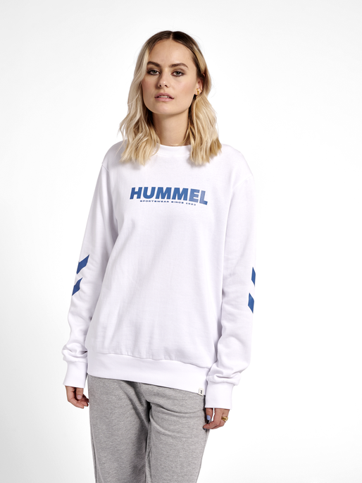 hmlLEGACY SWEATSHIRT, WHITE, model