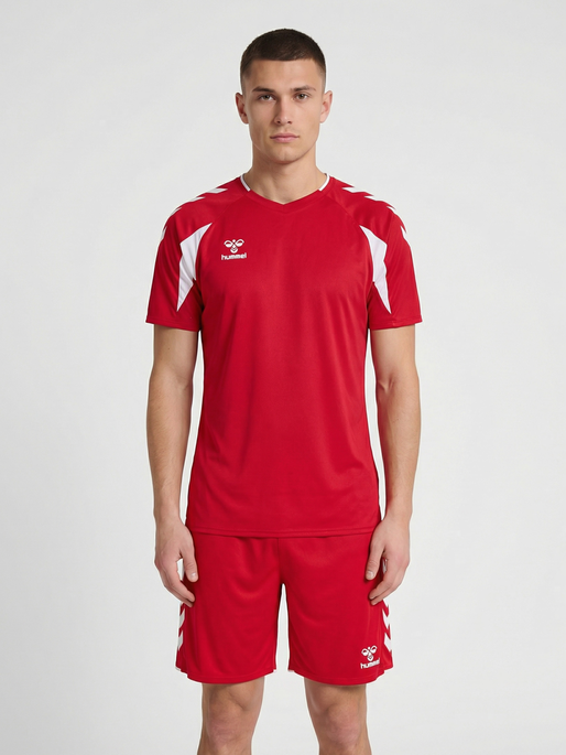 hmlCORE 2.0 JERSEY S/S, TRUE RED/WHITE, model