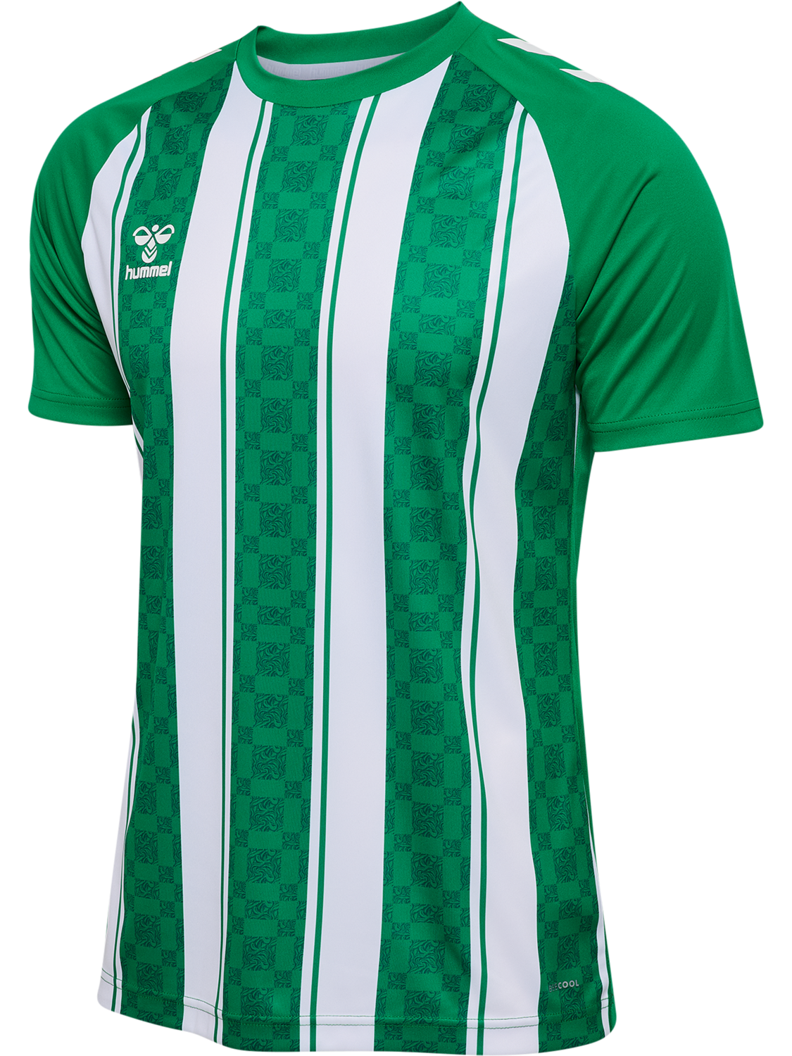 hmlMATCH STRIPED JERSEY S/S, JELLY BEAN/WHITE, packshot