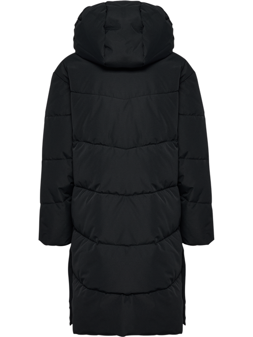 hmlJR PUFFER LONG JACKET, BLACK hmlJR PUFFER LONG JACKET, BLACK, packshot