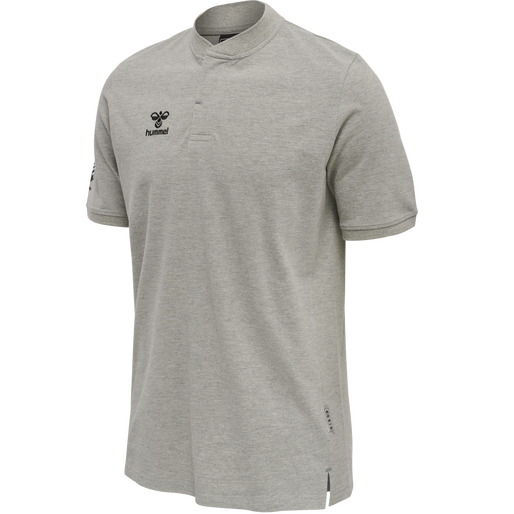 hmlMOVE GRID POLO, GREY MELANGE, packshot