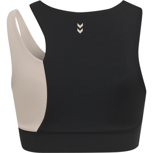hmlMT RIGA SPORTS BRA, BLACK/CHATEAU GREY, packshot