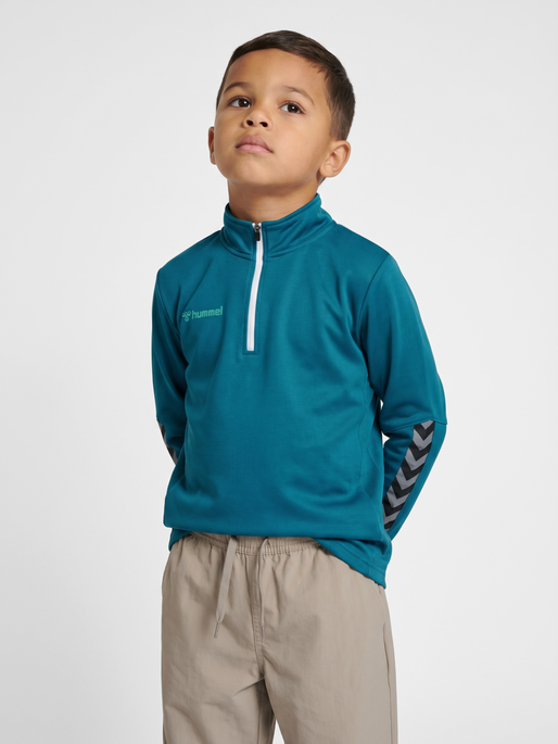 hmlAUTHENTIC KIDS HALF ZIP SWEATSHI, CELESTIAL, model