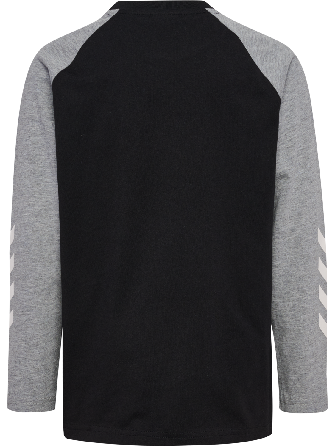 hmlJR LOGO T-SHIRT L/S, BLACK/GREY MELANGE, packshot