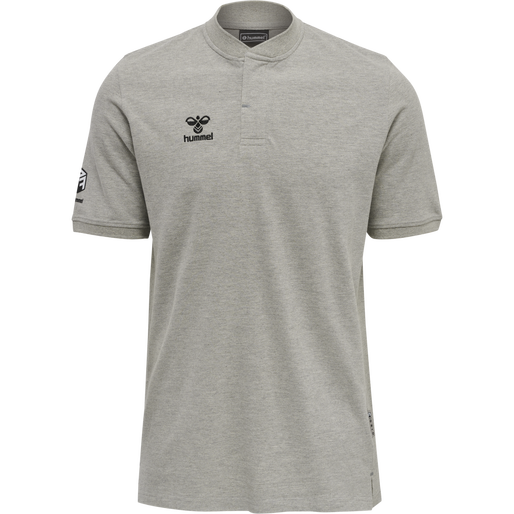 hmlMOVE GRID POLO, GREY MELANGE, packshot