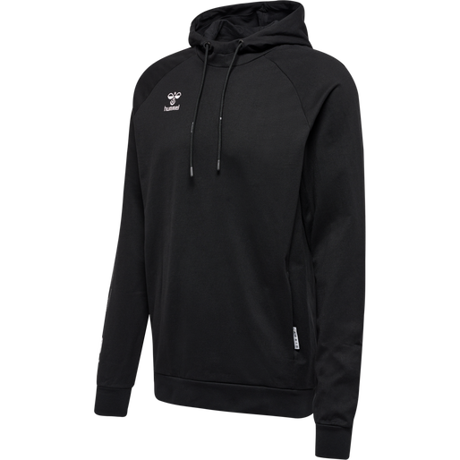 hmlMOVE GRID COTTON HOODIE, BLACK, packshot