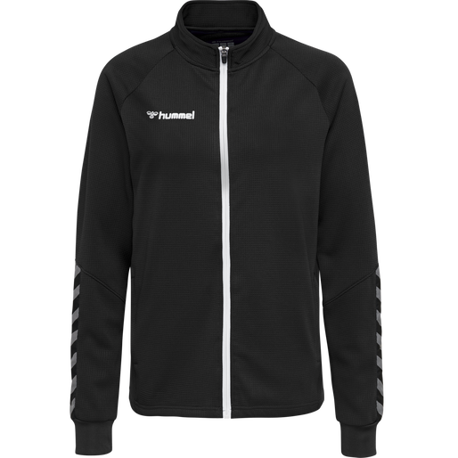 hmlAUTHENTIC WOMEN POLY ZIP JACKET, BLACK/WHITE, packshot