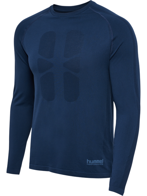 hmlHIIT SEAMLESS T-SHIRT L/S, DRESS BLUES, packshot