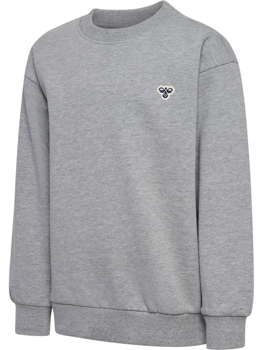 hmlJR LOOSE CREWNECK BEE, GREY MELANGE, packshot