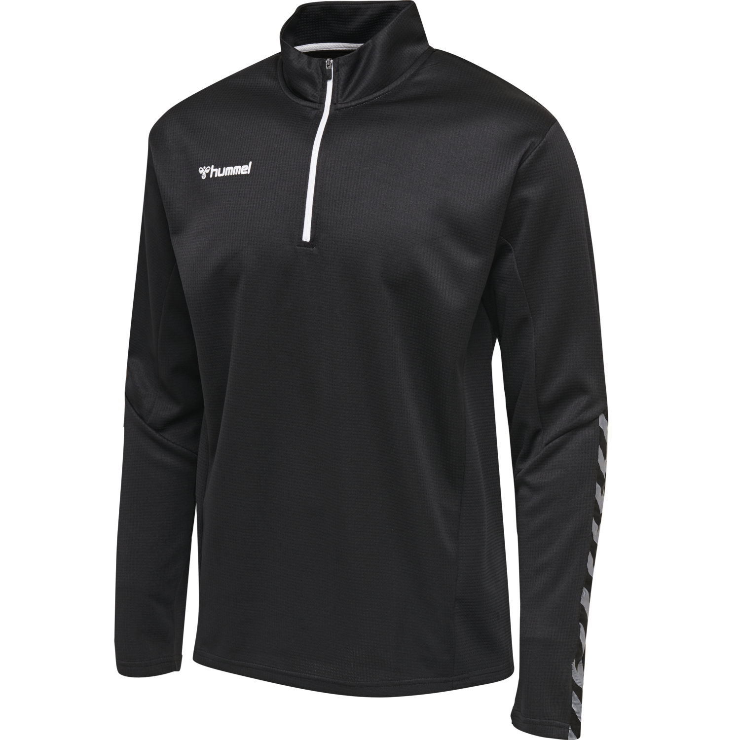 hmlAUTHENTIC KIDS HALF ZIP SWEATSHI, BLACK/WHITE, packshot