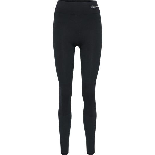 hmlCLEA SEAMLESS MID WAIST TIGHTS, BLACK MELANGE, packshot