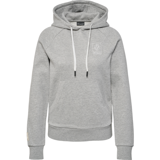 hmlGG12 SWEAT HOODIE WOMAN, GREY MELANGE hmlGG12 SWEAT HOODIE WOMAN, GREY MELANGE, packshot