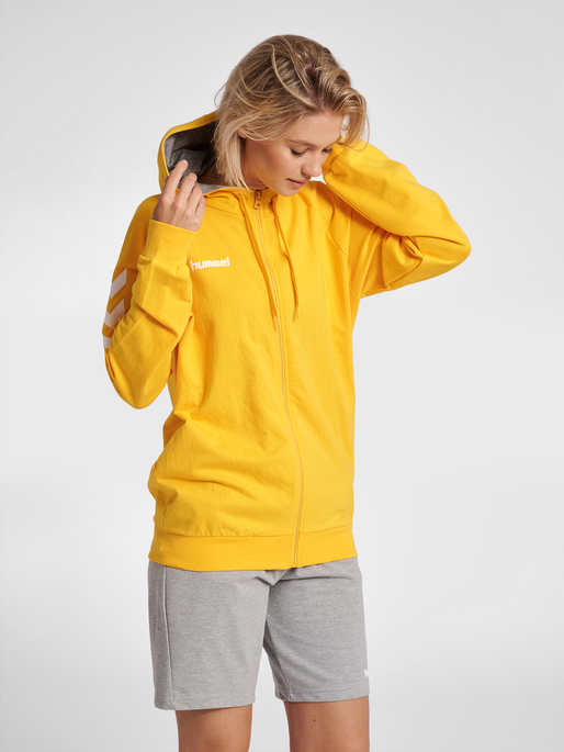hummel GO COTTON ZIP HOODIE WOMAN - SPORTS YELLOW | hummel.fr
