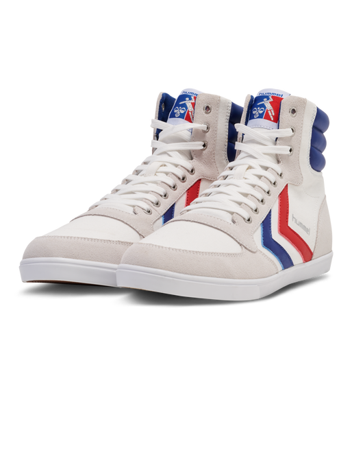 HUMMEL SLIMMER STADIL HIGH, WHITE/BLUE/RED/GUM, packshot