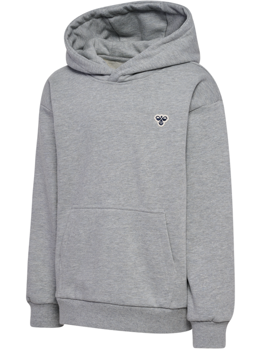 hmlJR LOOSE HOODIE BEE, GREY MELANGE, packshot