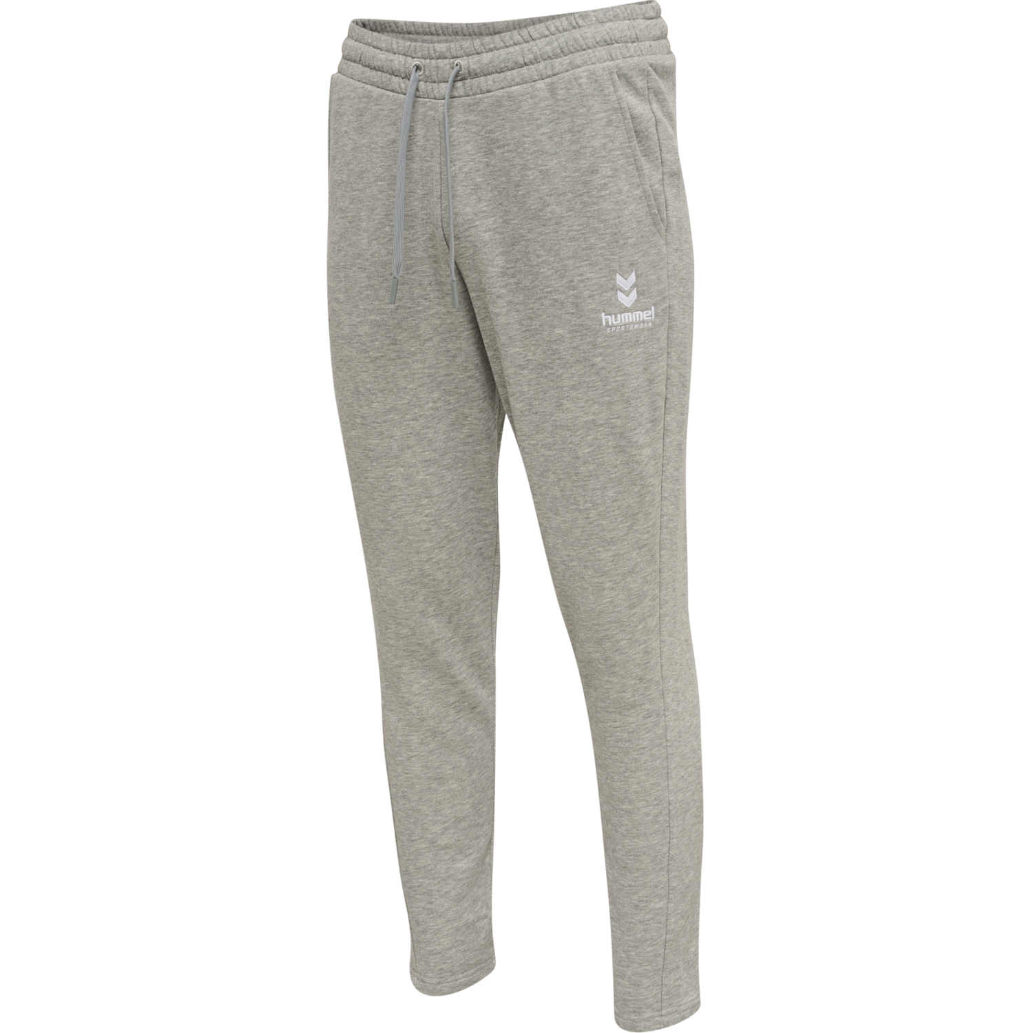 hmlOSCAR TAPERED PANTS, GREY MELANGE, packshot