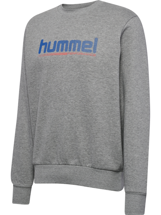 hmlGRAPHIC CREWNECK, GREY MELANGE, packshot