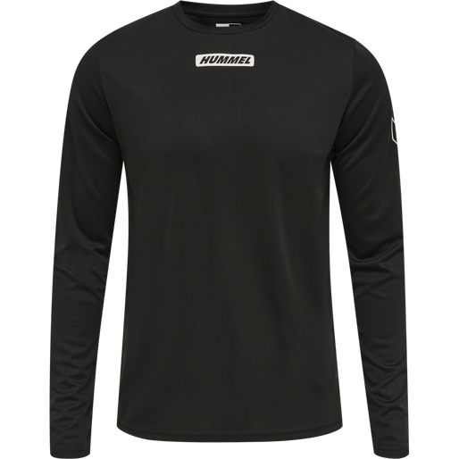 hmlTE TIHALT T-SHIRT L/S, BLACK, packshot