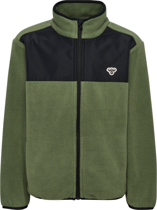 hmlJR FLEECE ZIP JACKET, OLIVINE, packshot