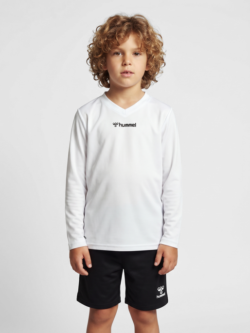 hmlBL ESSENTIAL TEE L/S KIDS, WHITE, model