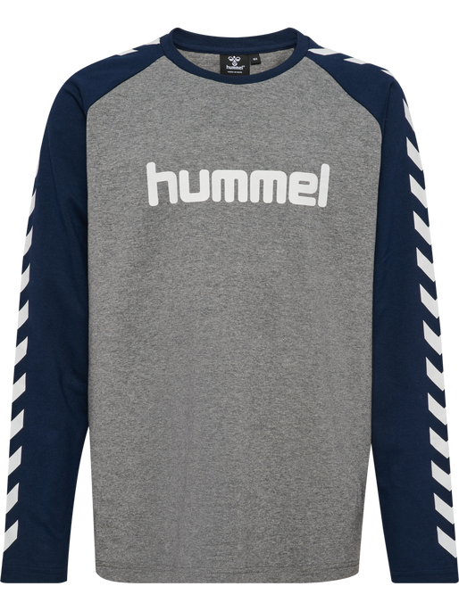 hmlBOYS T-SHIRT L/S, BLACK IRIS/BLACK IRIS, packshot