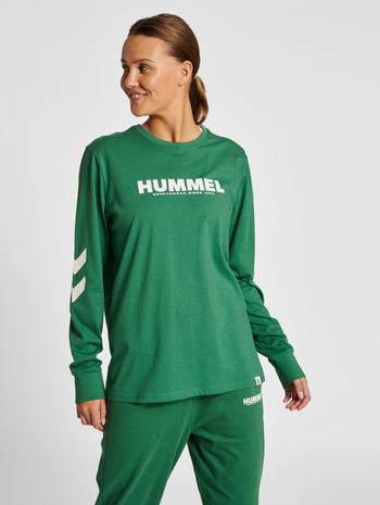 hmlLEGACY T-SHIRT L/S, FOLIAGE GREEN, model