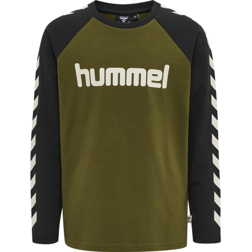 hmlBOYS T-SHIRT L/S, DARK OLIVE, packshot