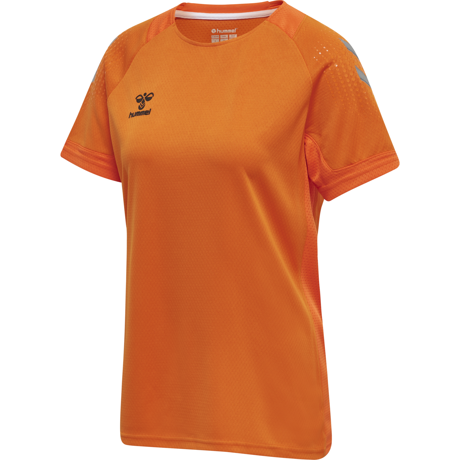 hmlLEAD WOMENS S/S POLY JERSEY, ORANGE TIGER, packshot