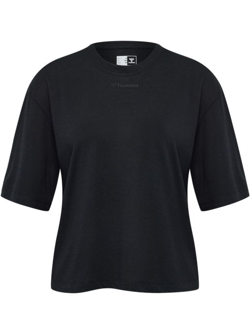 hmlMT VANJA BOXY SHORT T-SHIRT, BLACK, packshot