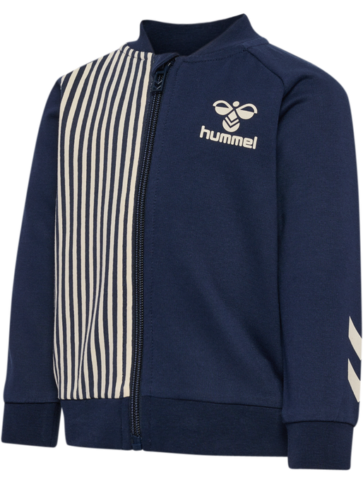 hmlSTRIPY ZIP JACKET, BLACK IRIS, packshot