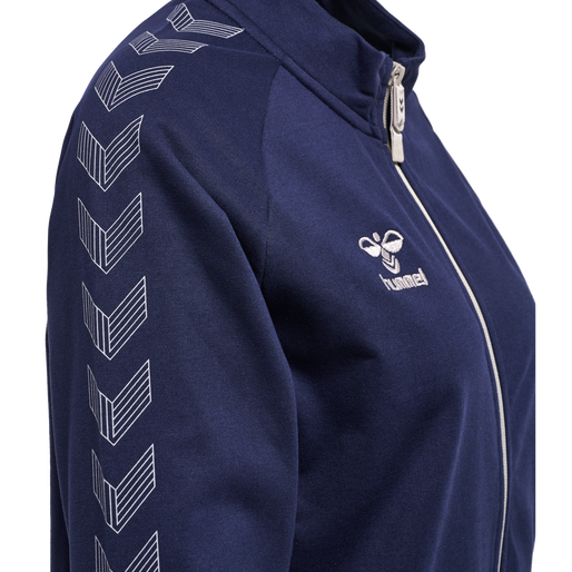 hmlMOVE GRID COTTON ZIP JACKET WOMA, MARINE, packshot