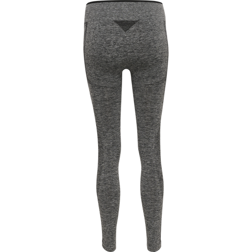 hmlMT UNA SEAMLESS MID WAIST TIGHTS, BLACK MELANGE, packshot