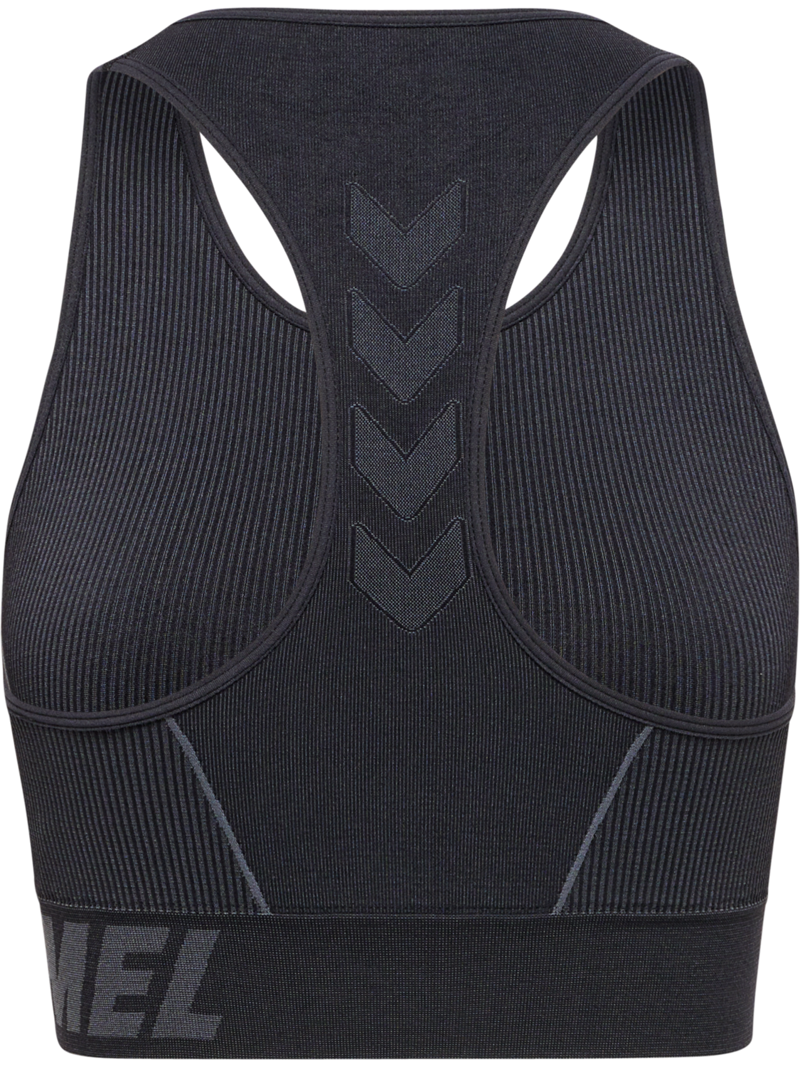 hmlTE CHRISTEL SEAMLESS SPORTS TOP, BLACK/ASPHALT MELANGE, packshot