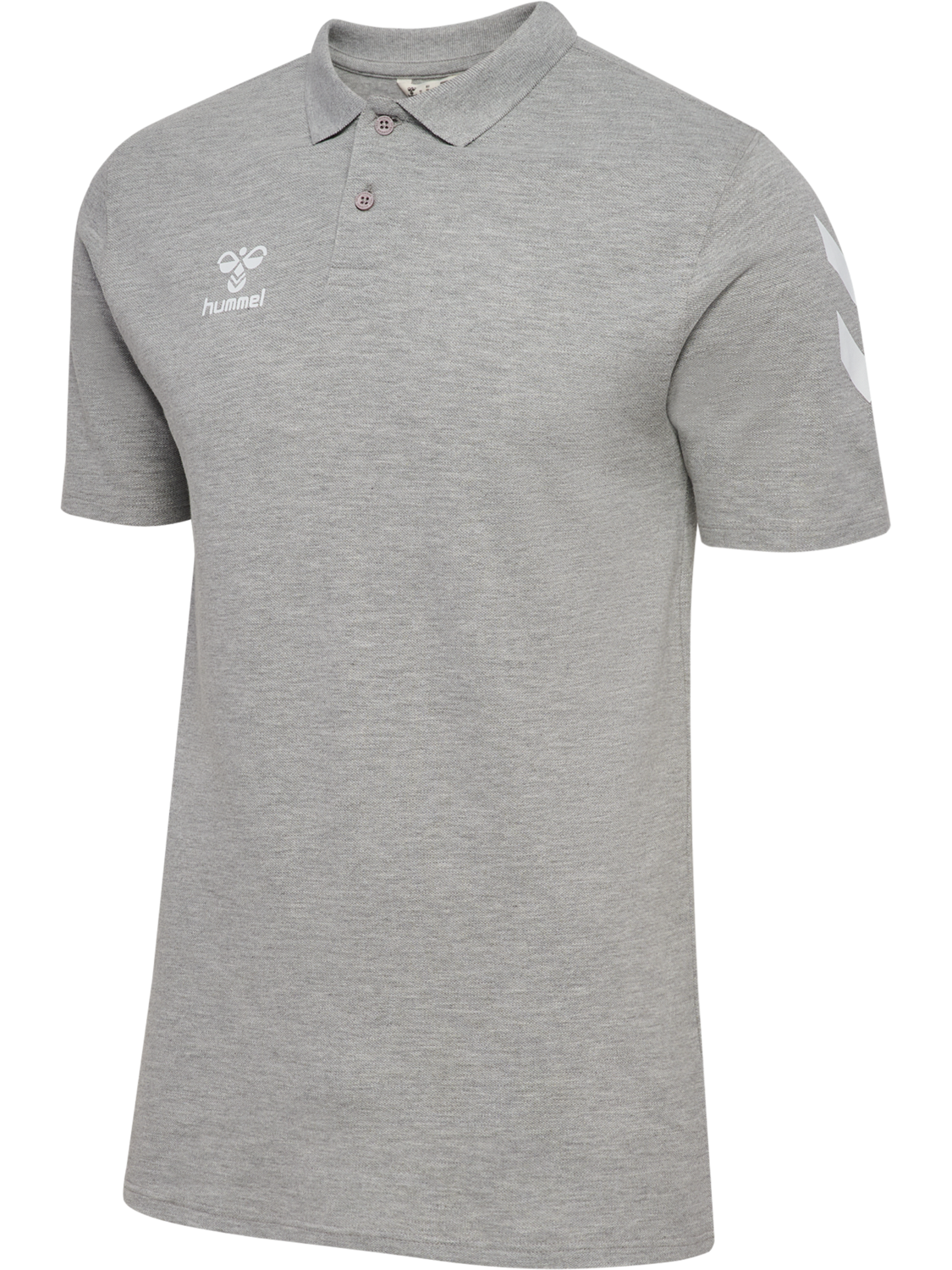 hmlGO 2.0 CHEVRON  POLO, GREY MELANGE, packshot