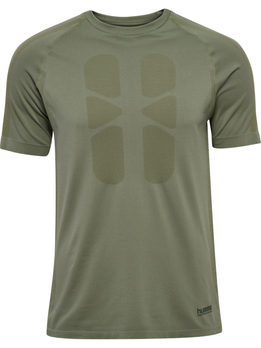 hmlHIIT SEAMLESS T-SHIRT S/S, DEEP LICHEN GREEN, packshot