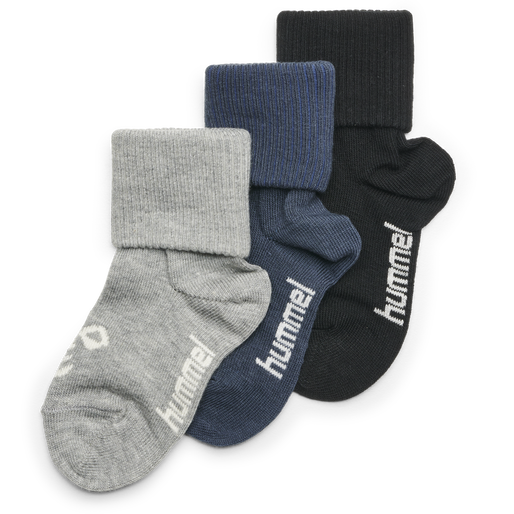 SORA 3-PACK SOCK, BLACK/GREY MELANGE/BLUE NIGHTS SORA 3-PACK SOCK, BLACK/GREY MELANGE/BLUE NIGHTS, packshot
