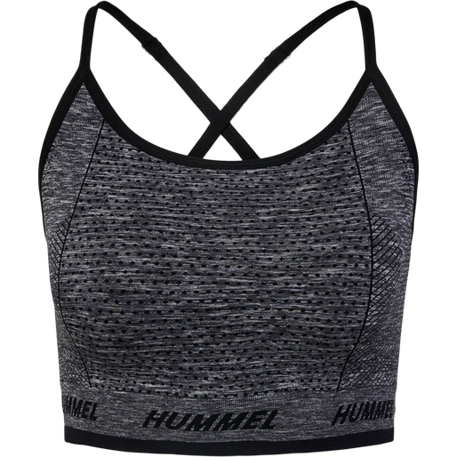 hmlTE CAMI SEAMLESS SPORTS TOP, BLACK MELANGE, packshot